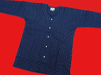 紬ドビー織三の字(紺)鯉口シャツ・ダボシャツ 祭矢